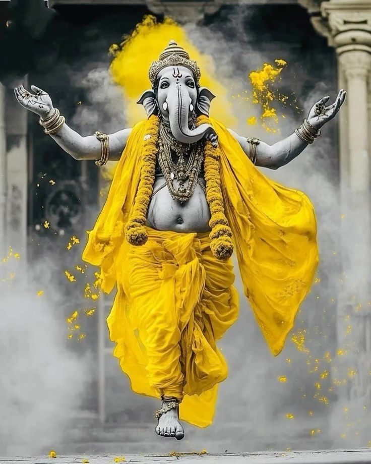 Colorful Ganesha image, divine blessings