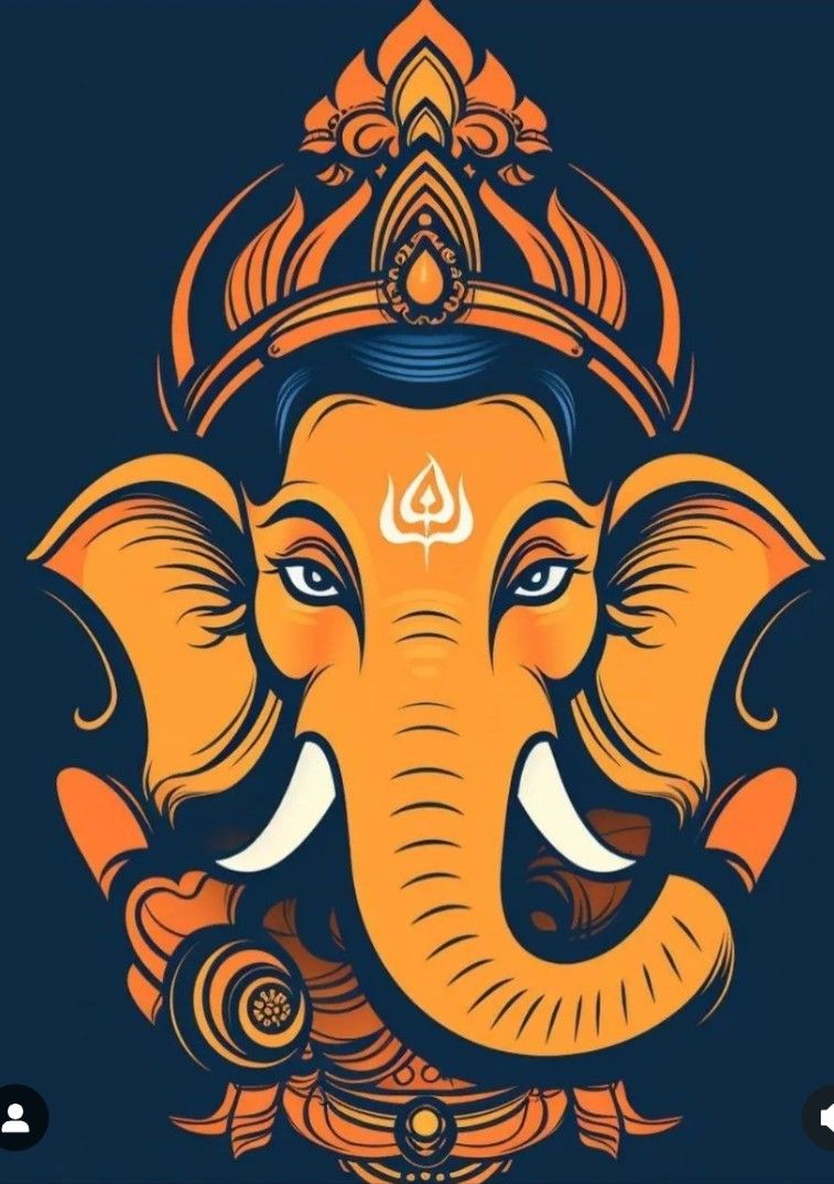 Golden Ganesha face divine wallpaper