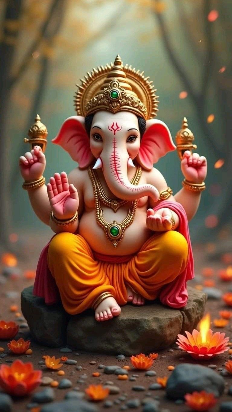 Lord Ganesha blessing with modak