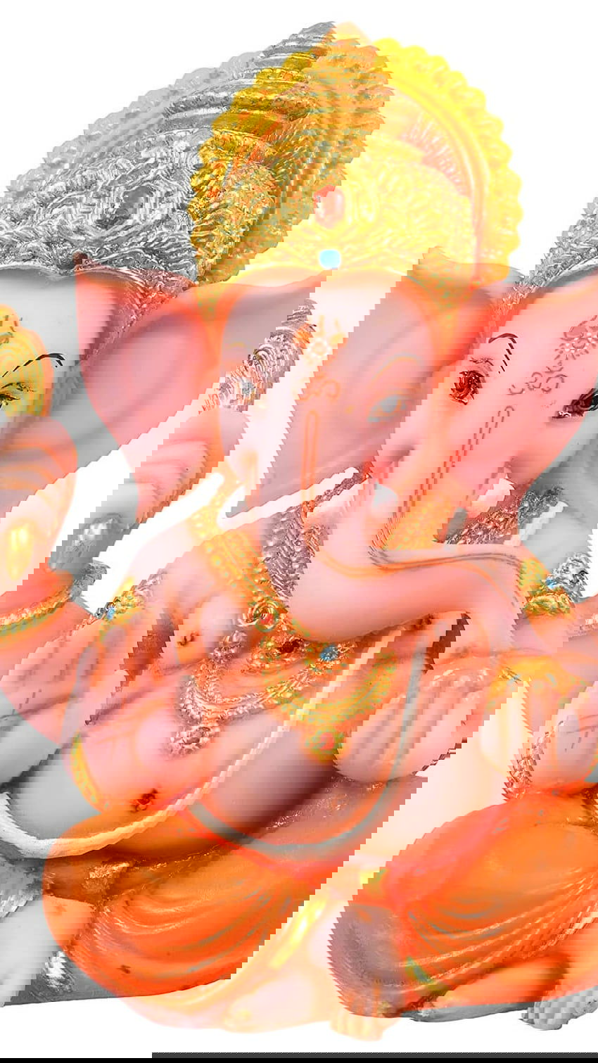 Lord Ganesha golden statue close-up