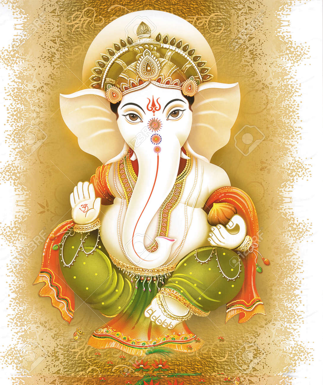 Lord Ganesha in golden attire