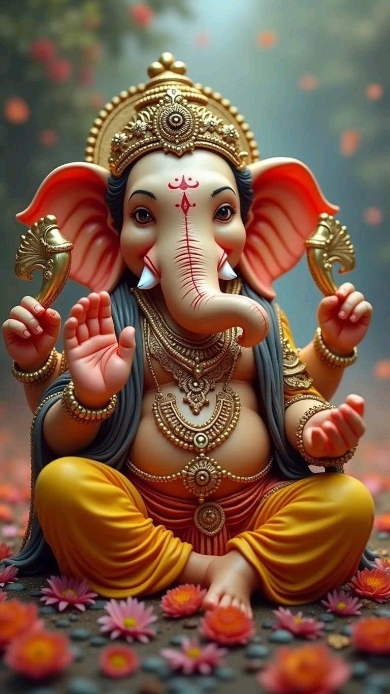 Lord Ganesha blessing with modak