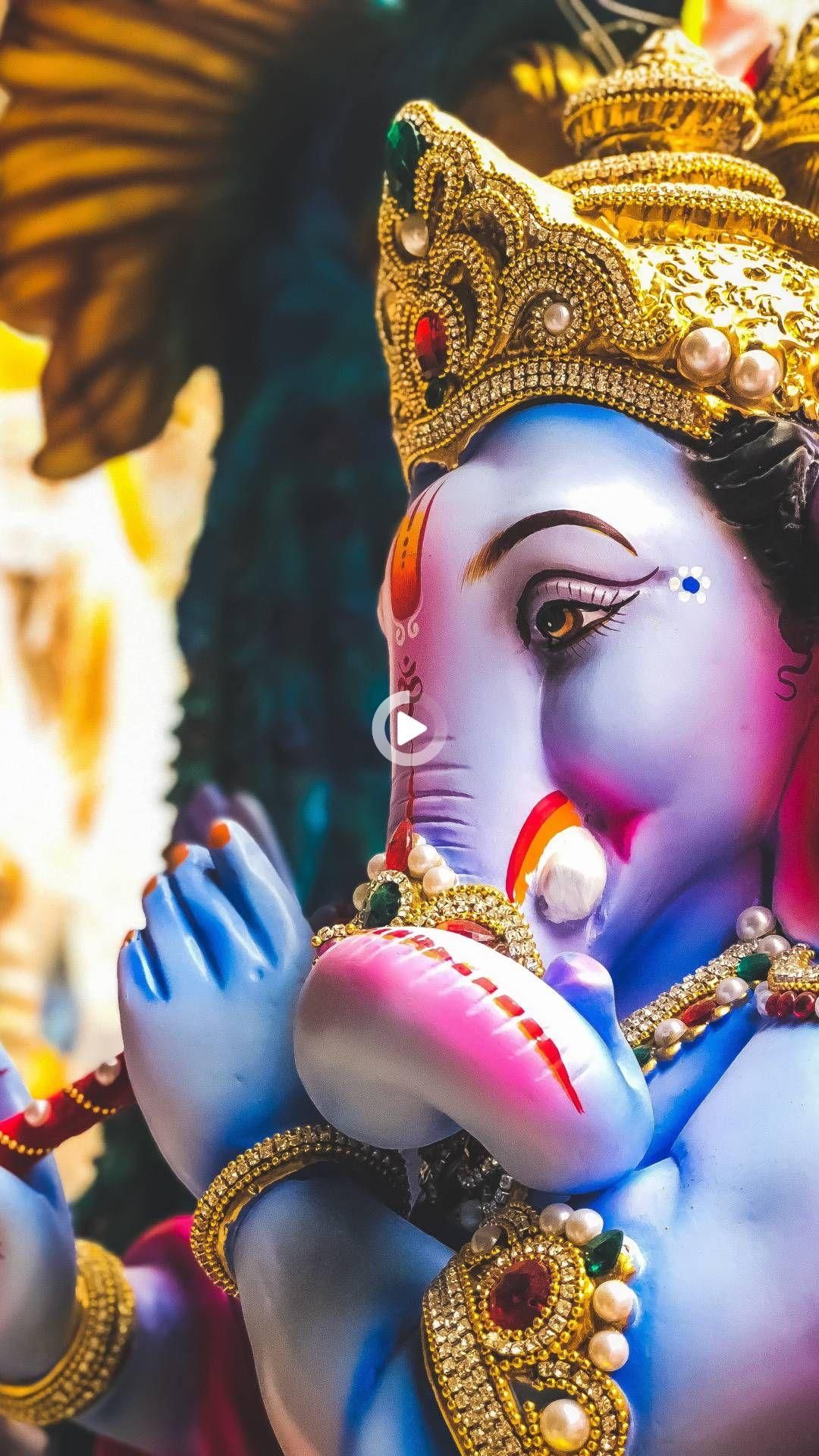 Close-up of Lord Ganesha\'s serene face