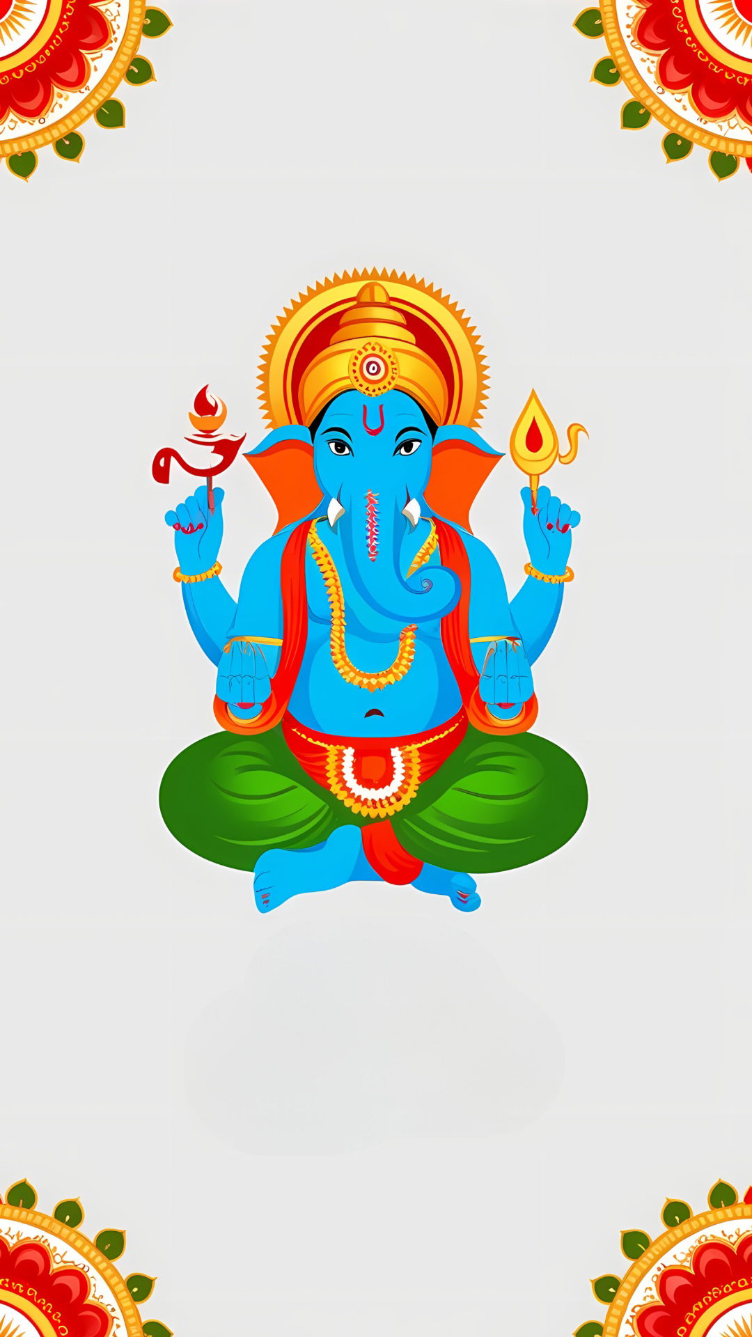 Lord Ganesha seated on a lotus