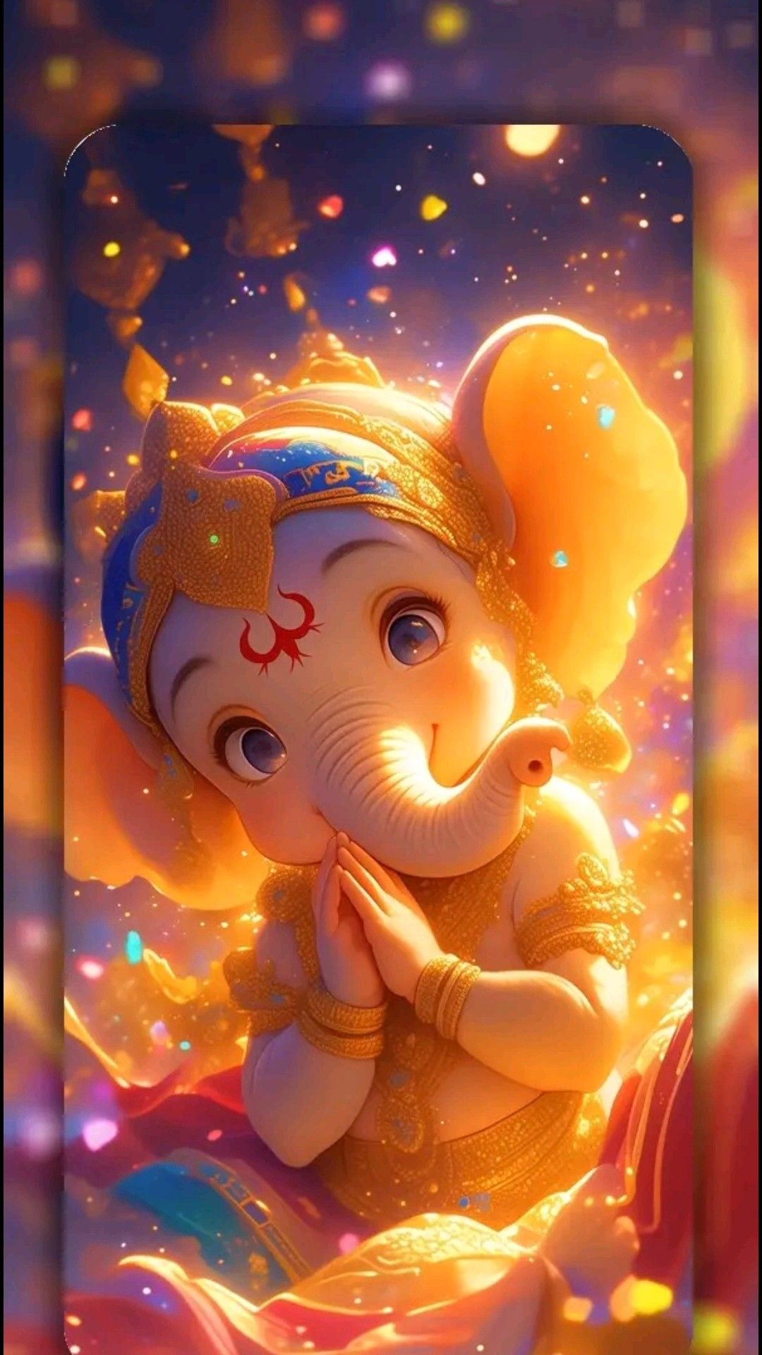 Adorable Ganpati Bappa praying wallpaper