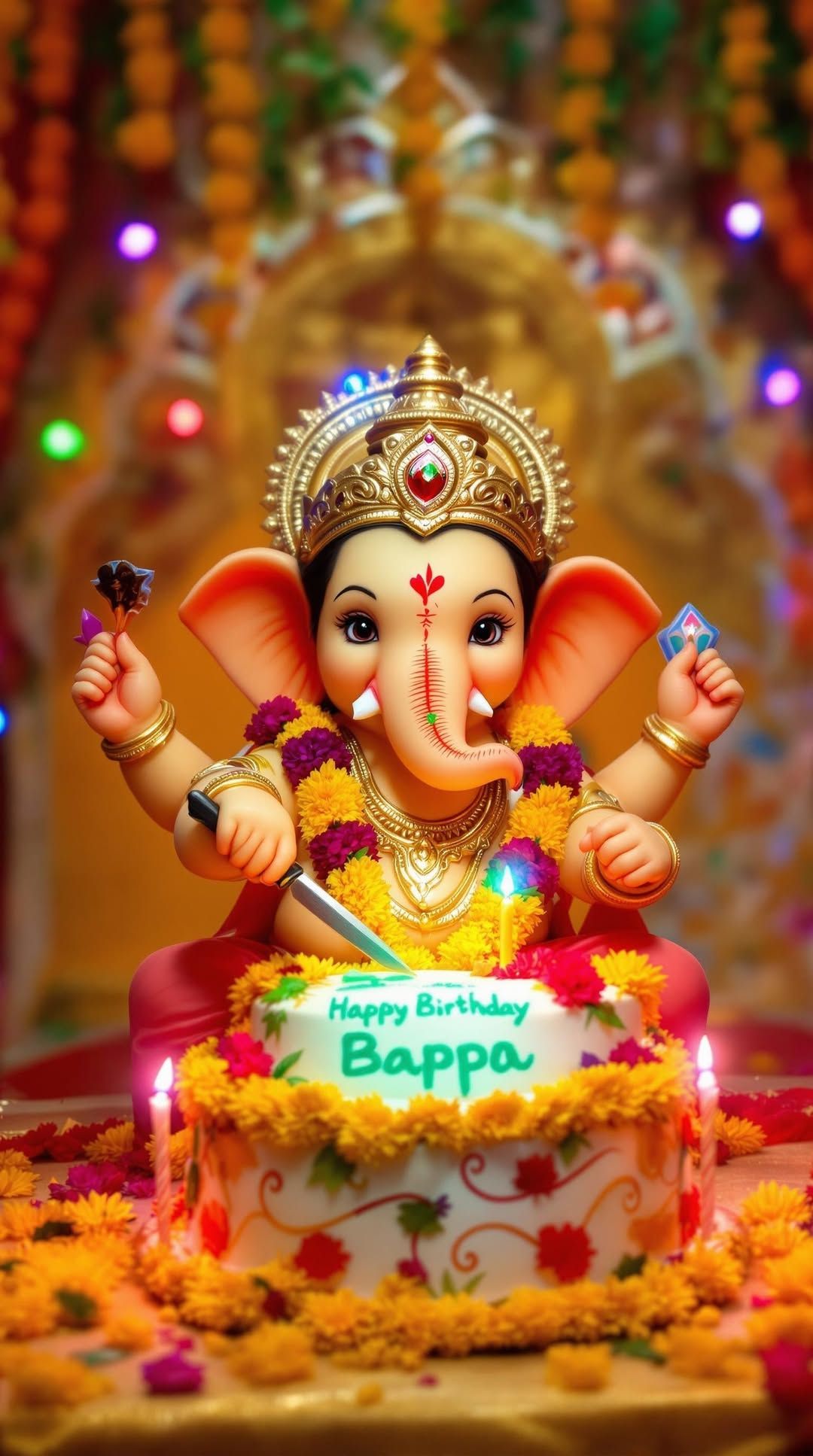 Lord Ganesha celebrates birthday with cake
