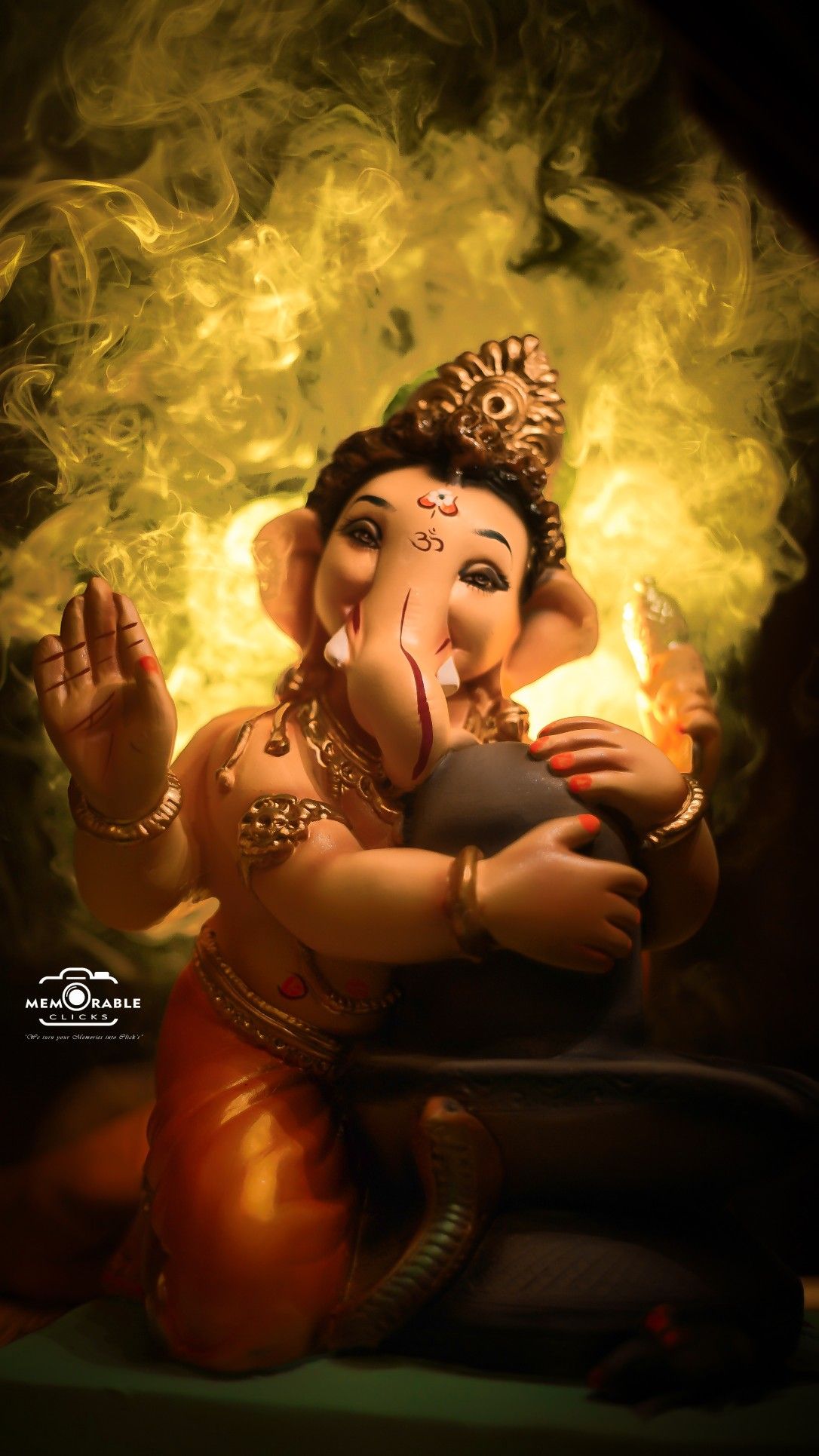 Lord Ganesha bestows blessings upon devotees.