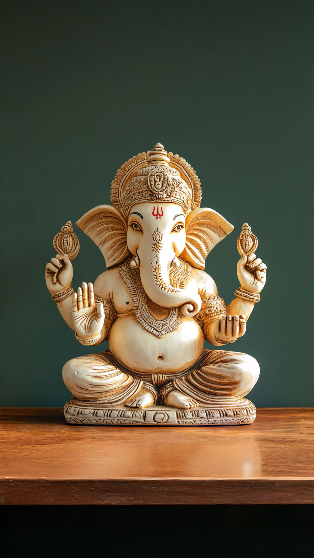 Ganesha statue blessing devotees