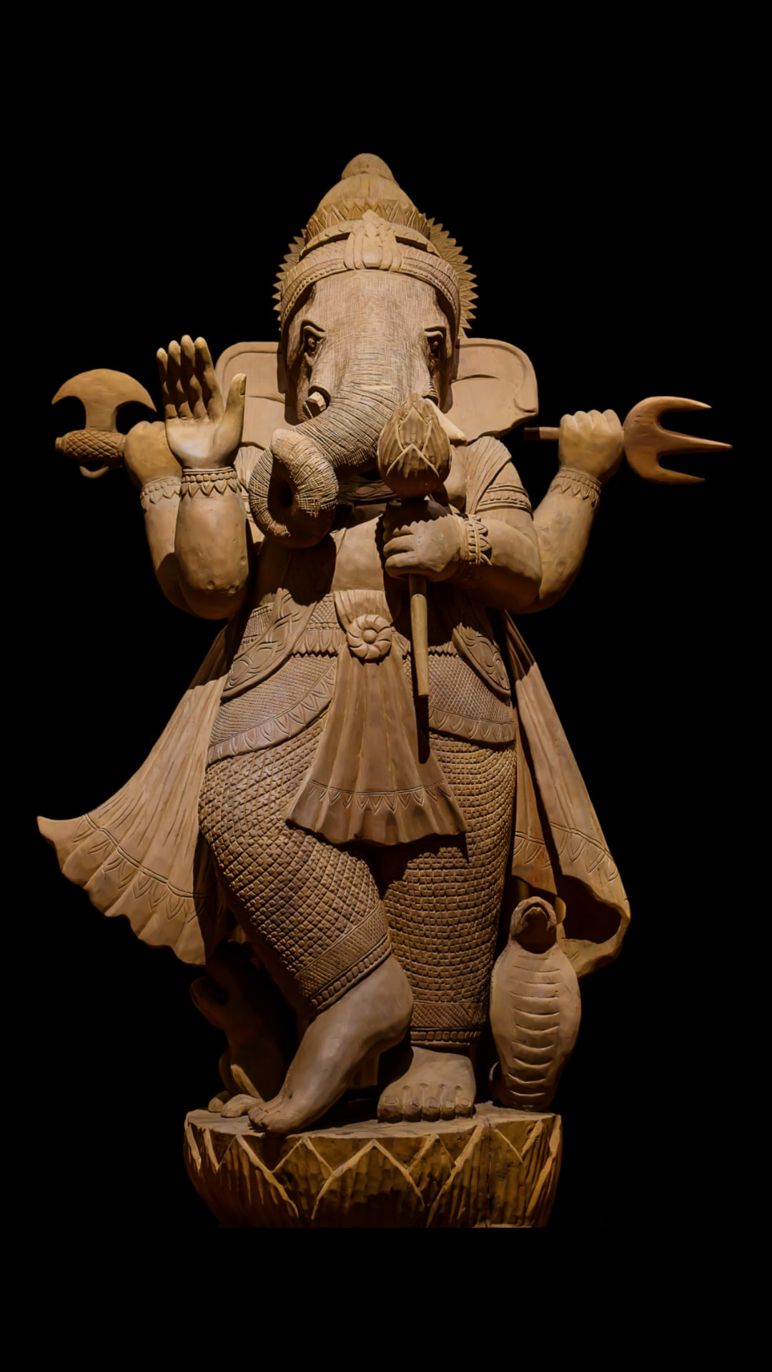 Wooden sculpture of Lord Ganesha