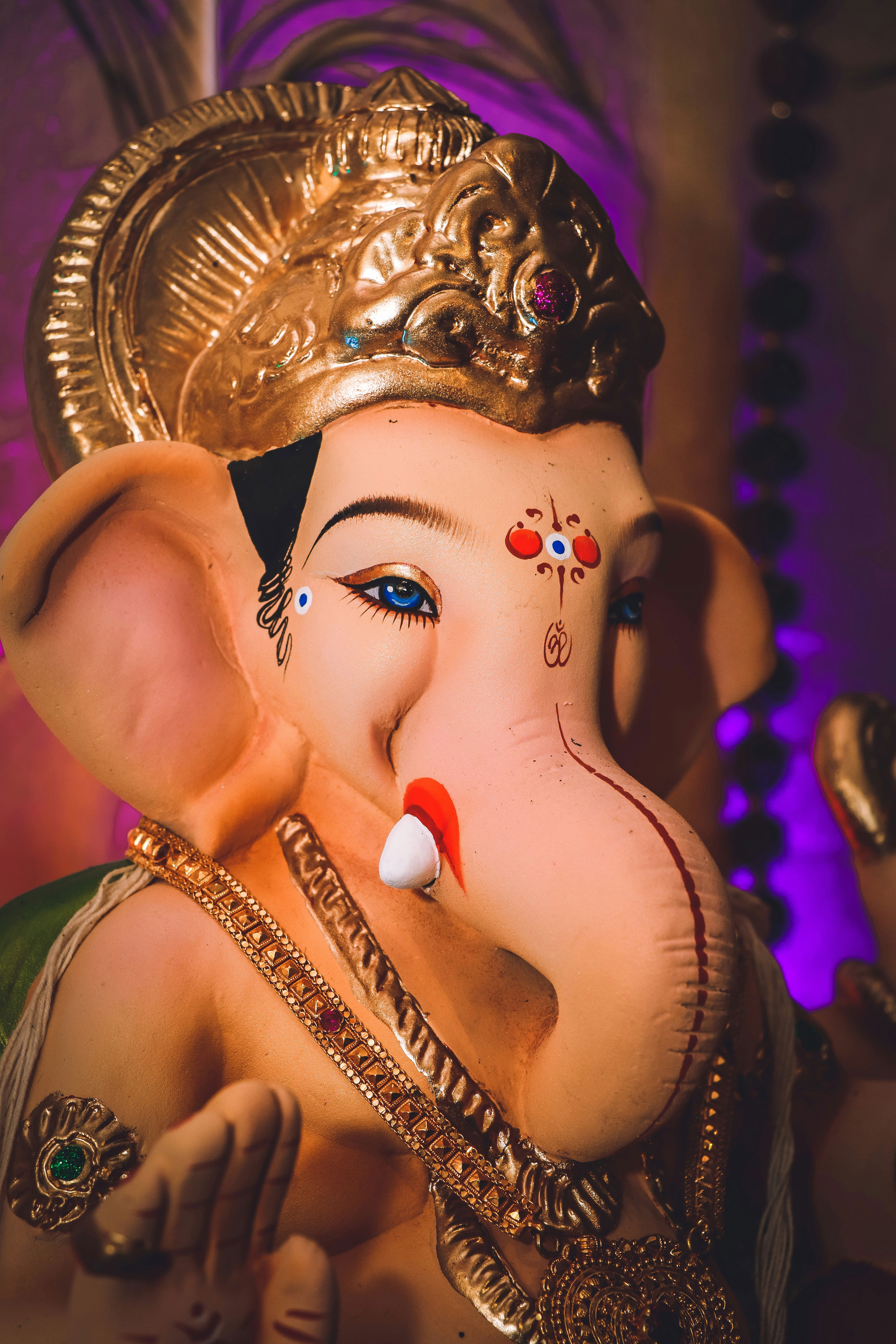 Close-up of divine Ganesha face