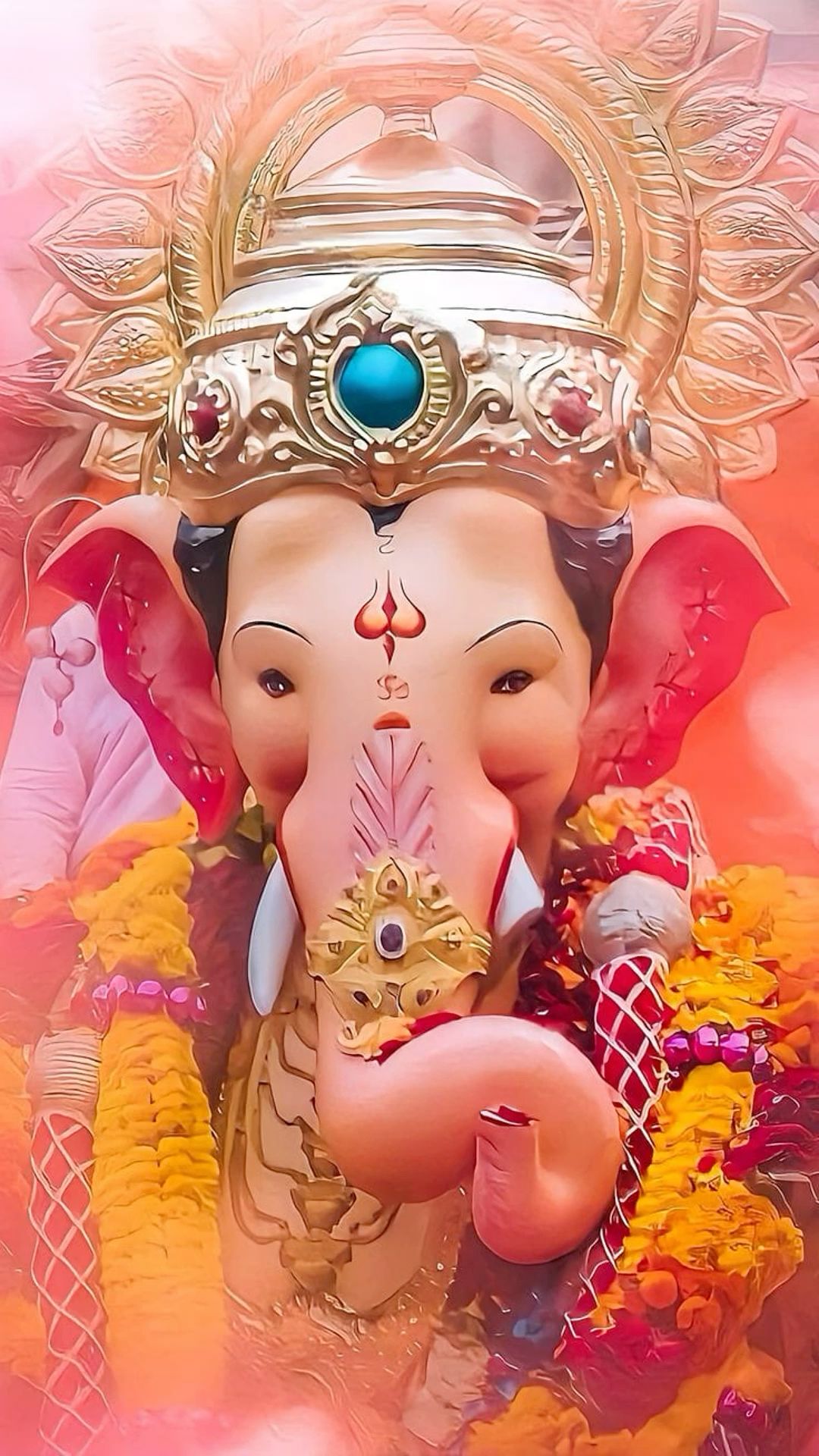 Close-up of Lord Ganesha\'s peaceful face