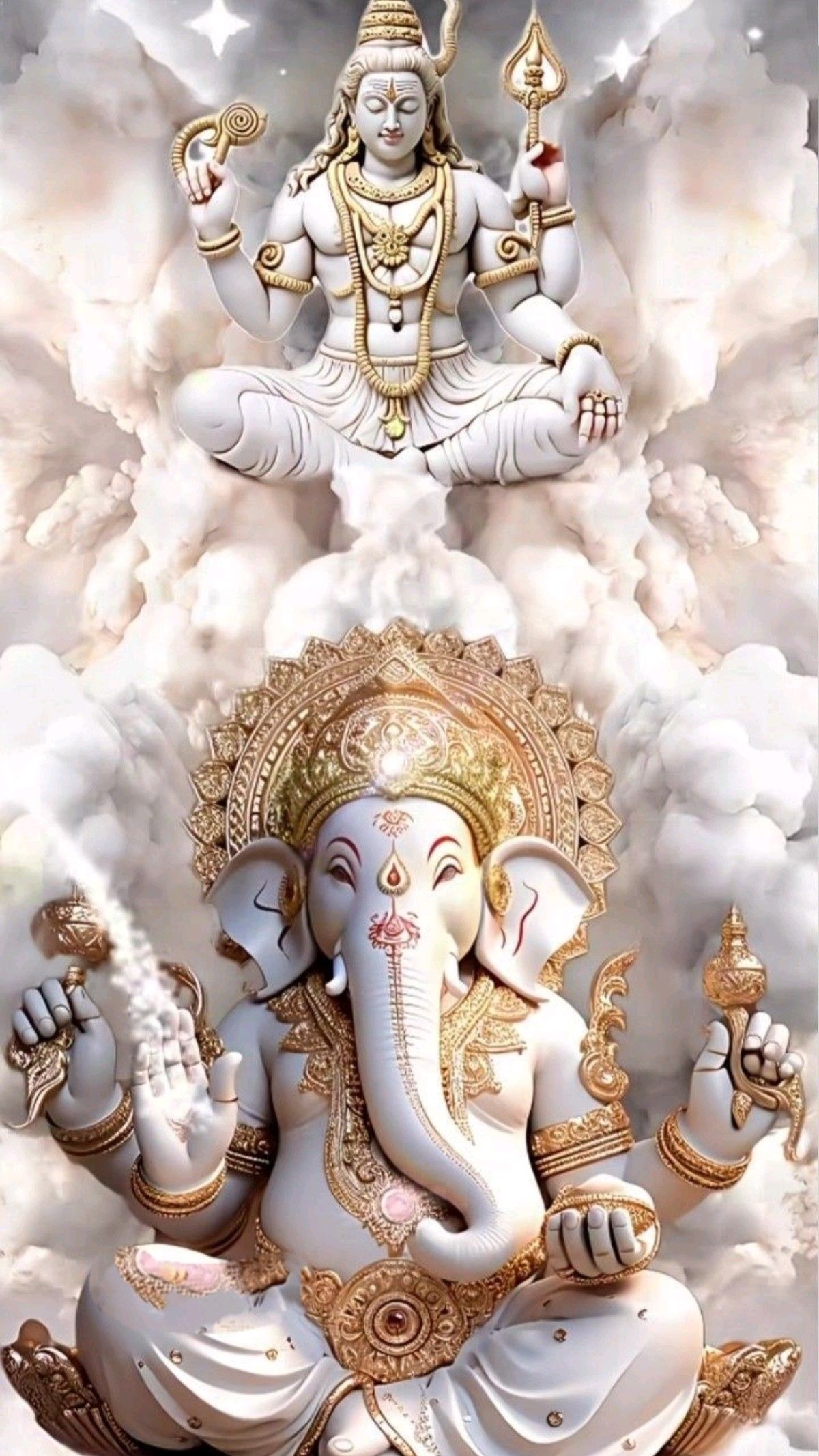 Lord Ganesha amidst the clouds, divine