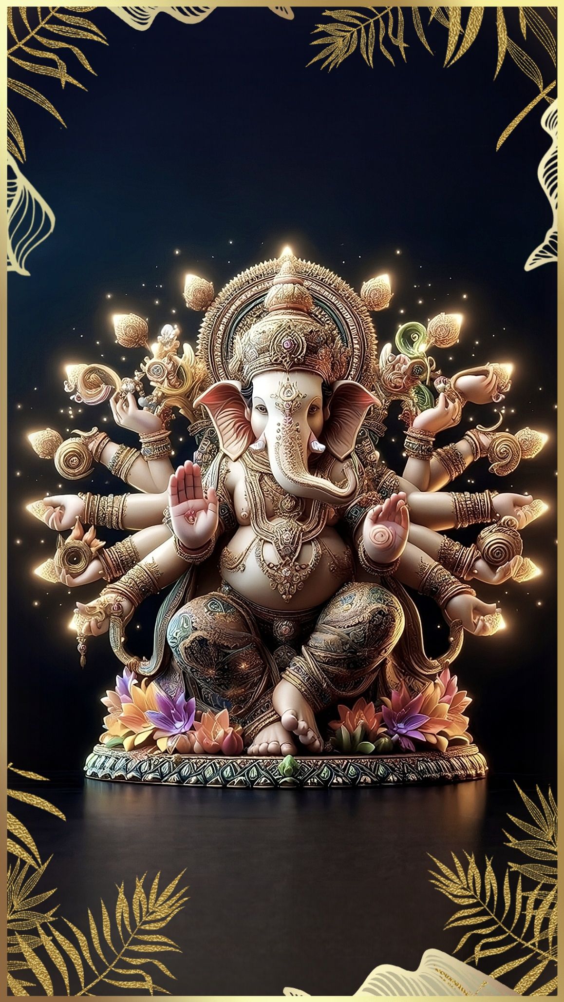 Radiant Ganesha with cosmic background