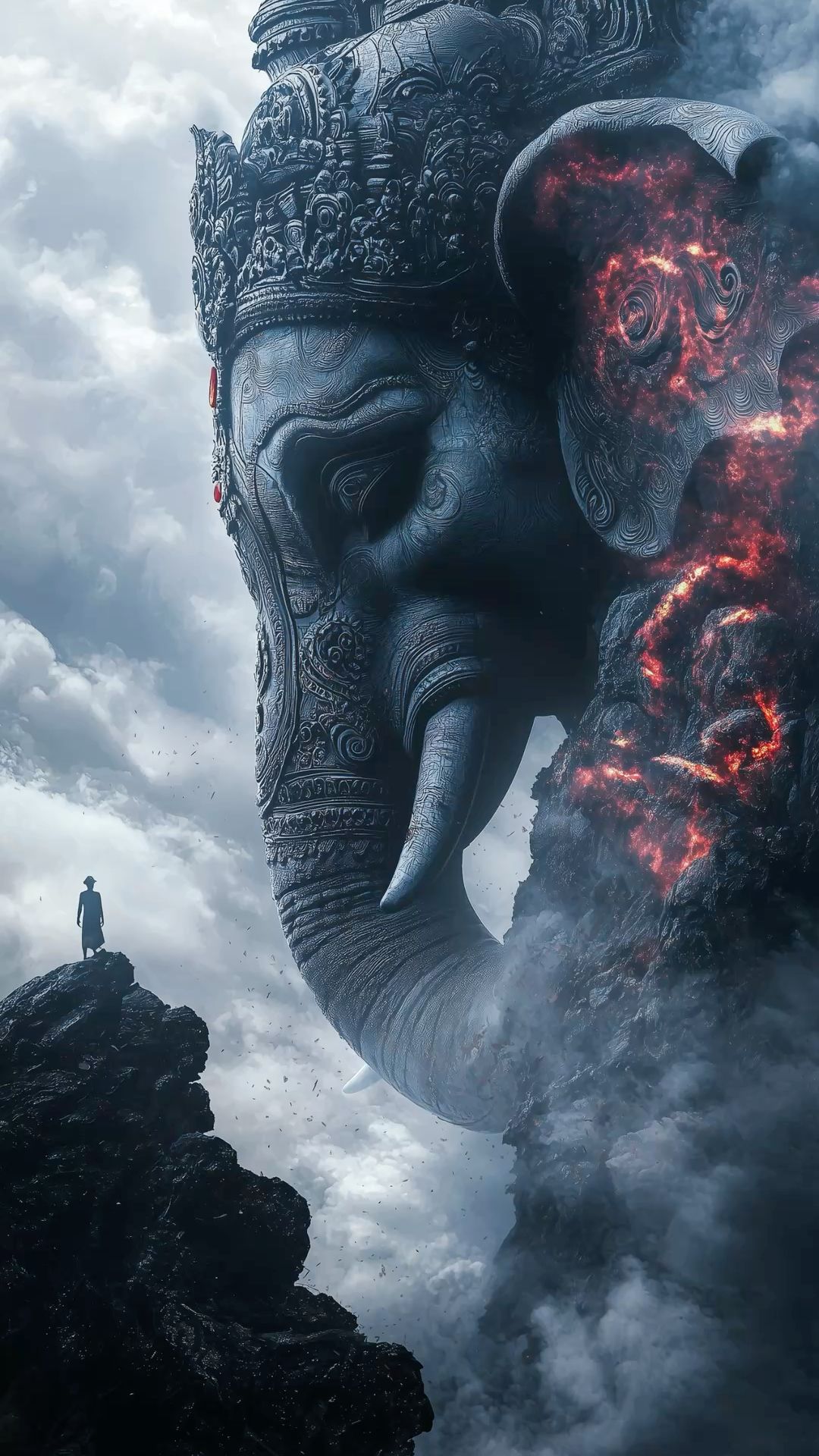 Magnificent Ganesha emerges from cosmic storm