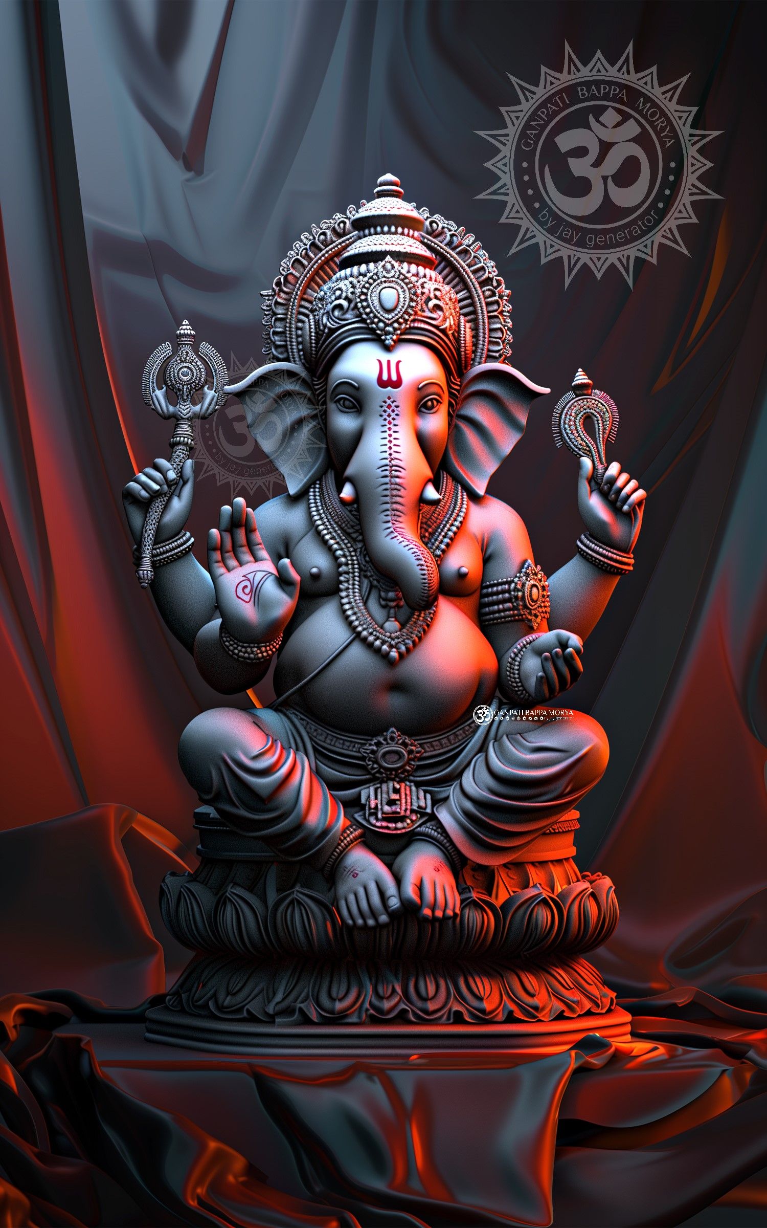 Lord Ganesha blessing with trunk raised