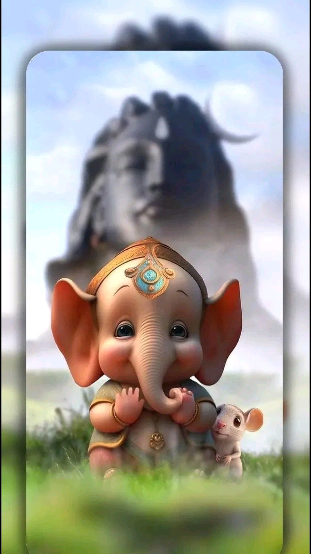 Ganesha with Shiva, divine blessing image