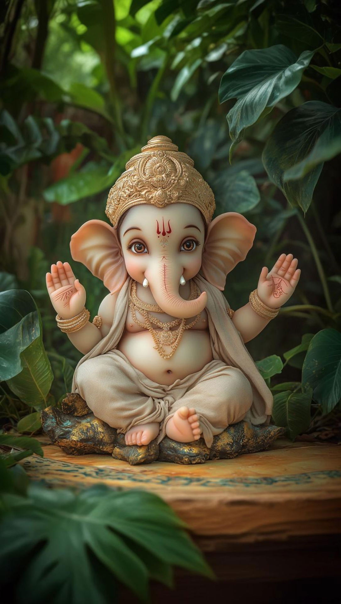 Ganesha amidst lush green foliage