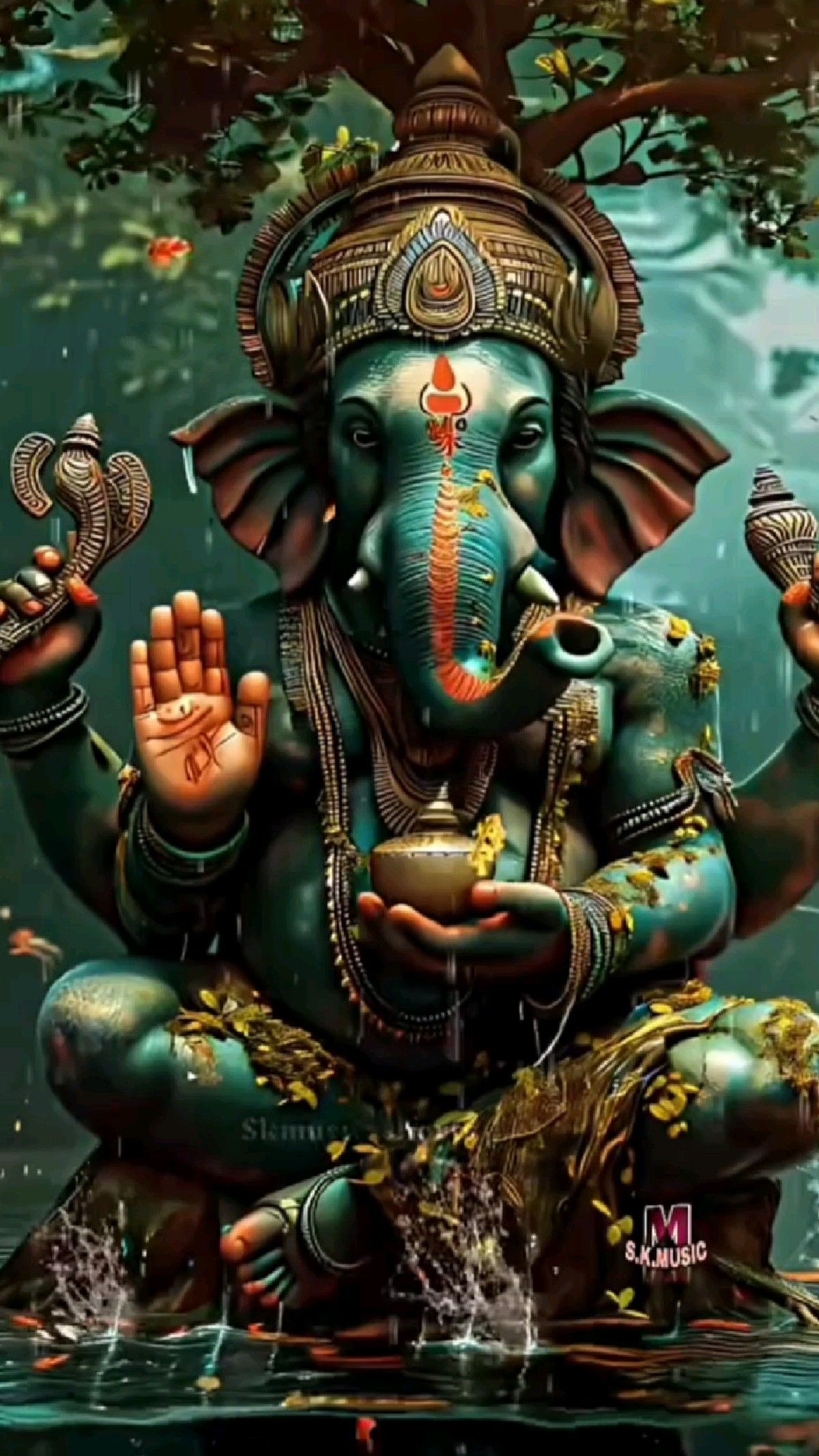Lord Ganesha bestows blessings