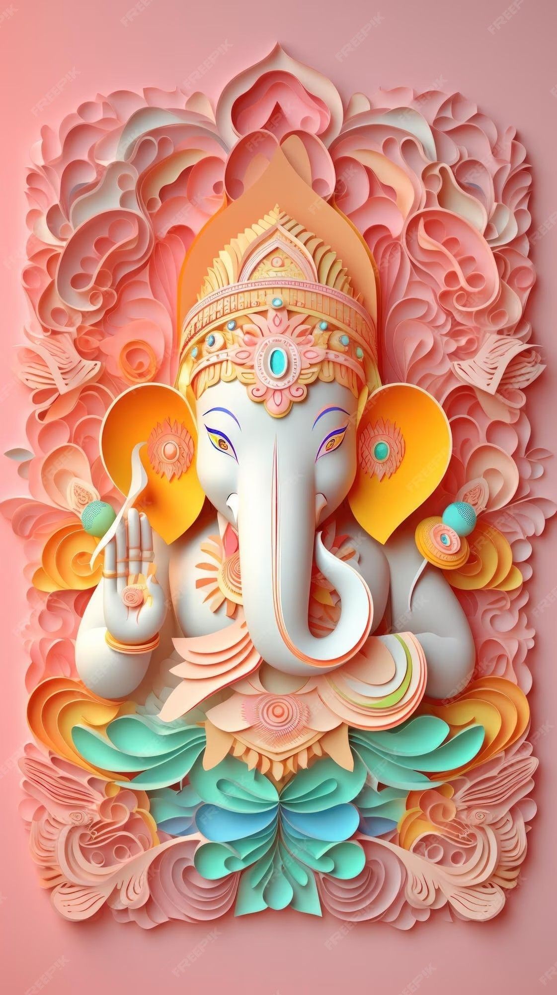 Intricate paper art of Lord Ganesha