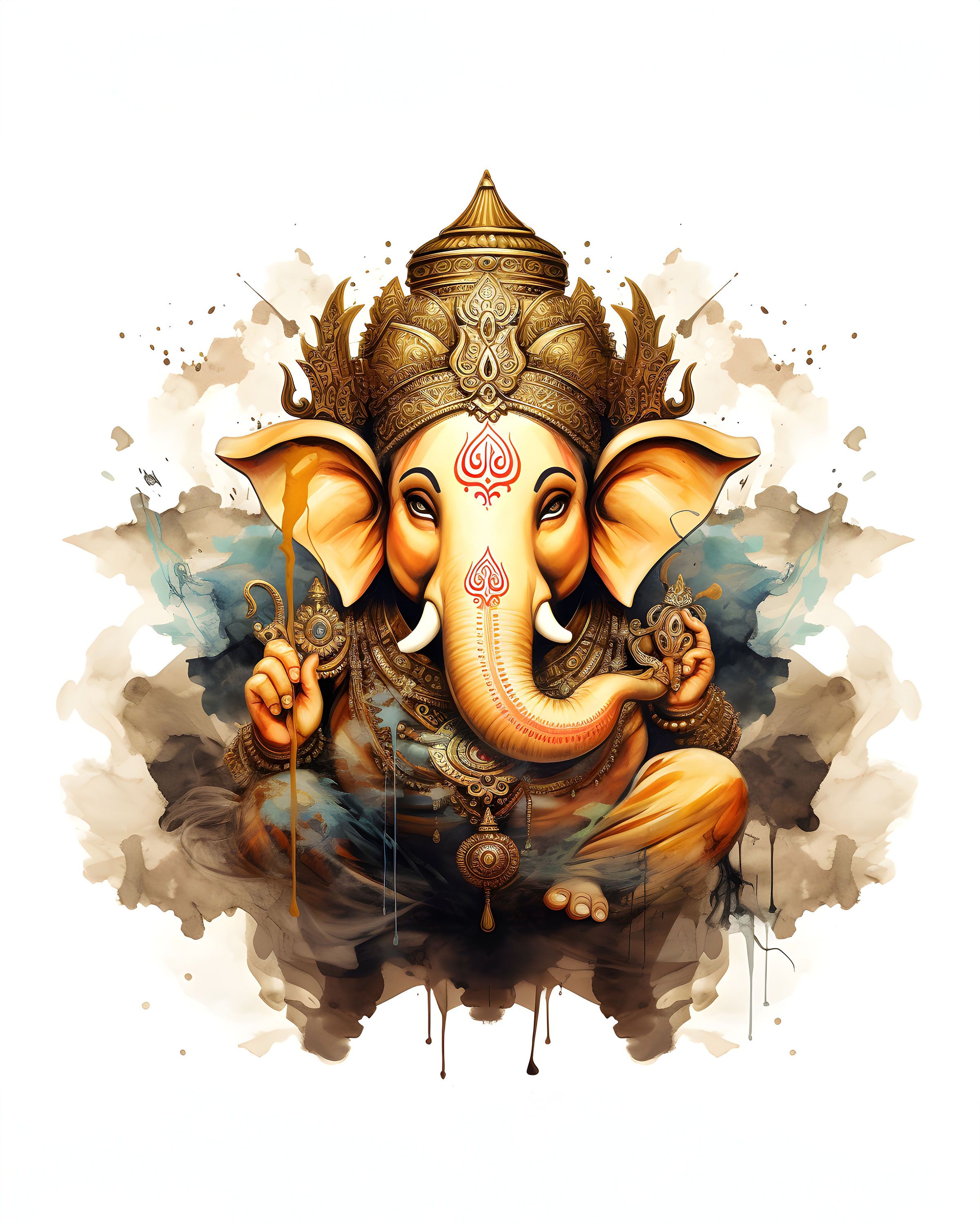 Golden Ganesha with intricate details