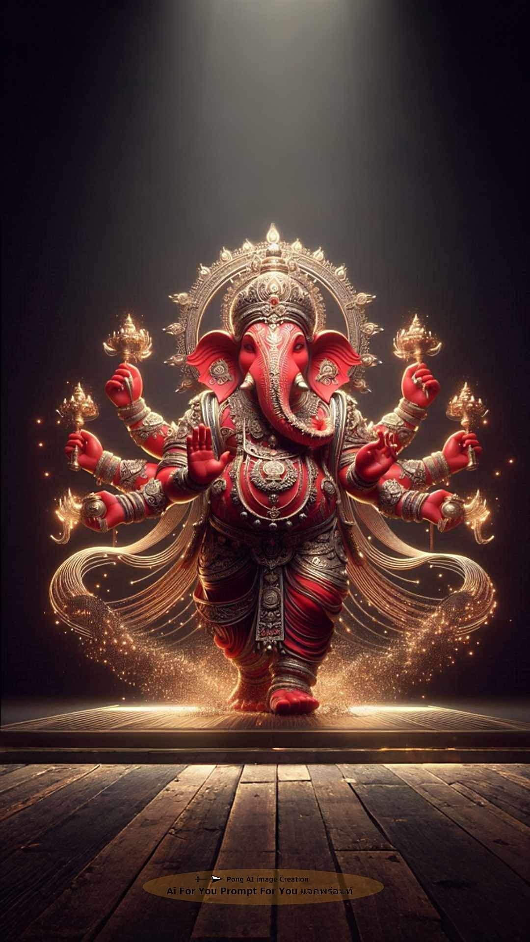 Golden Ganesha radiates divine energy