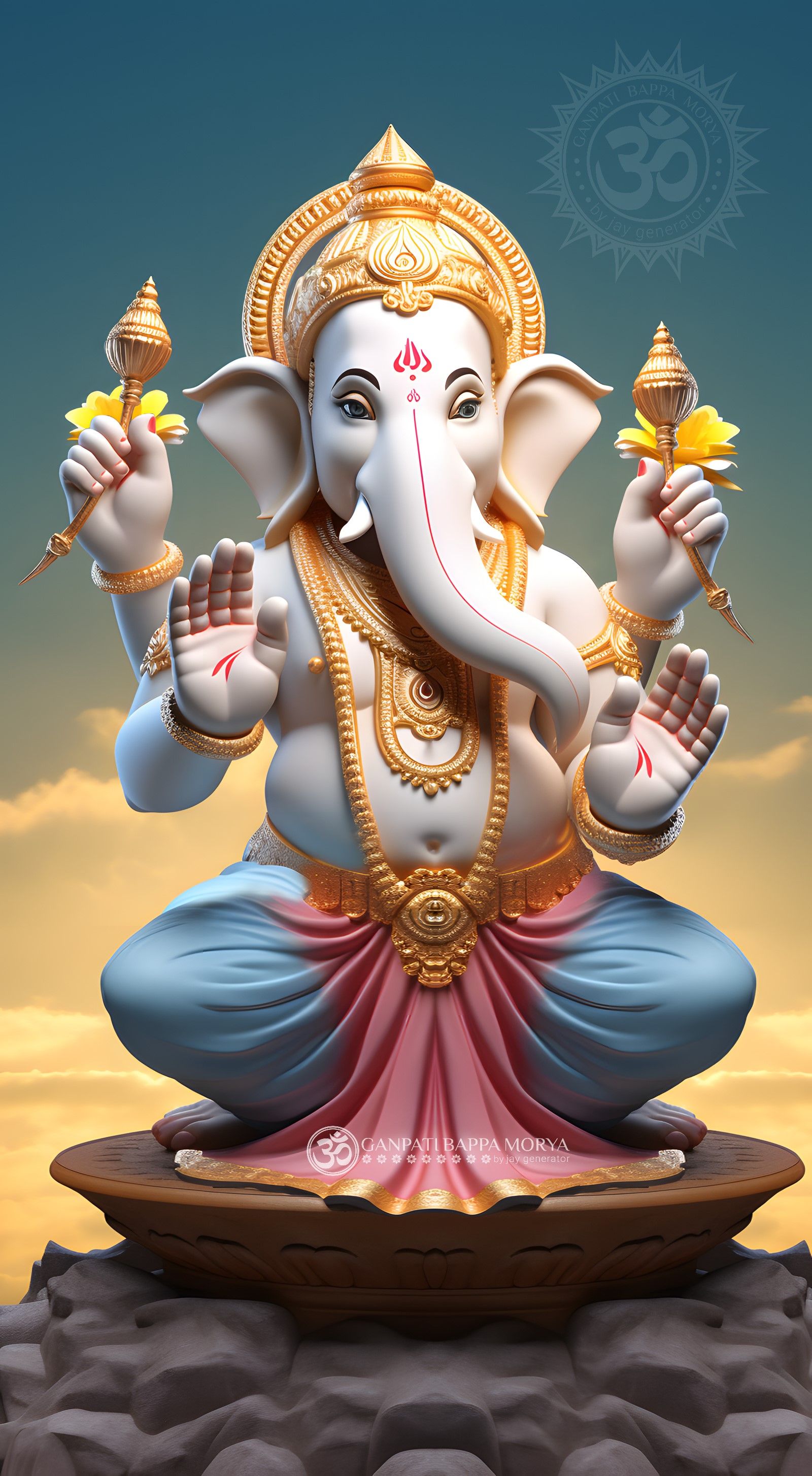 Lord Ganesha holding modak, divine blessing