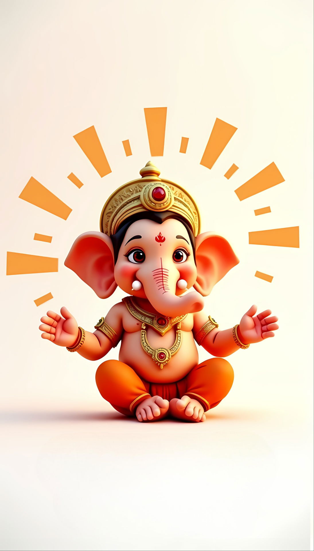 Smiling Ganesha with radiant aura