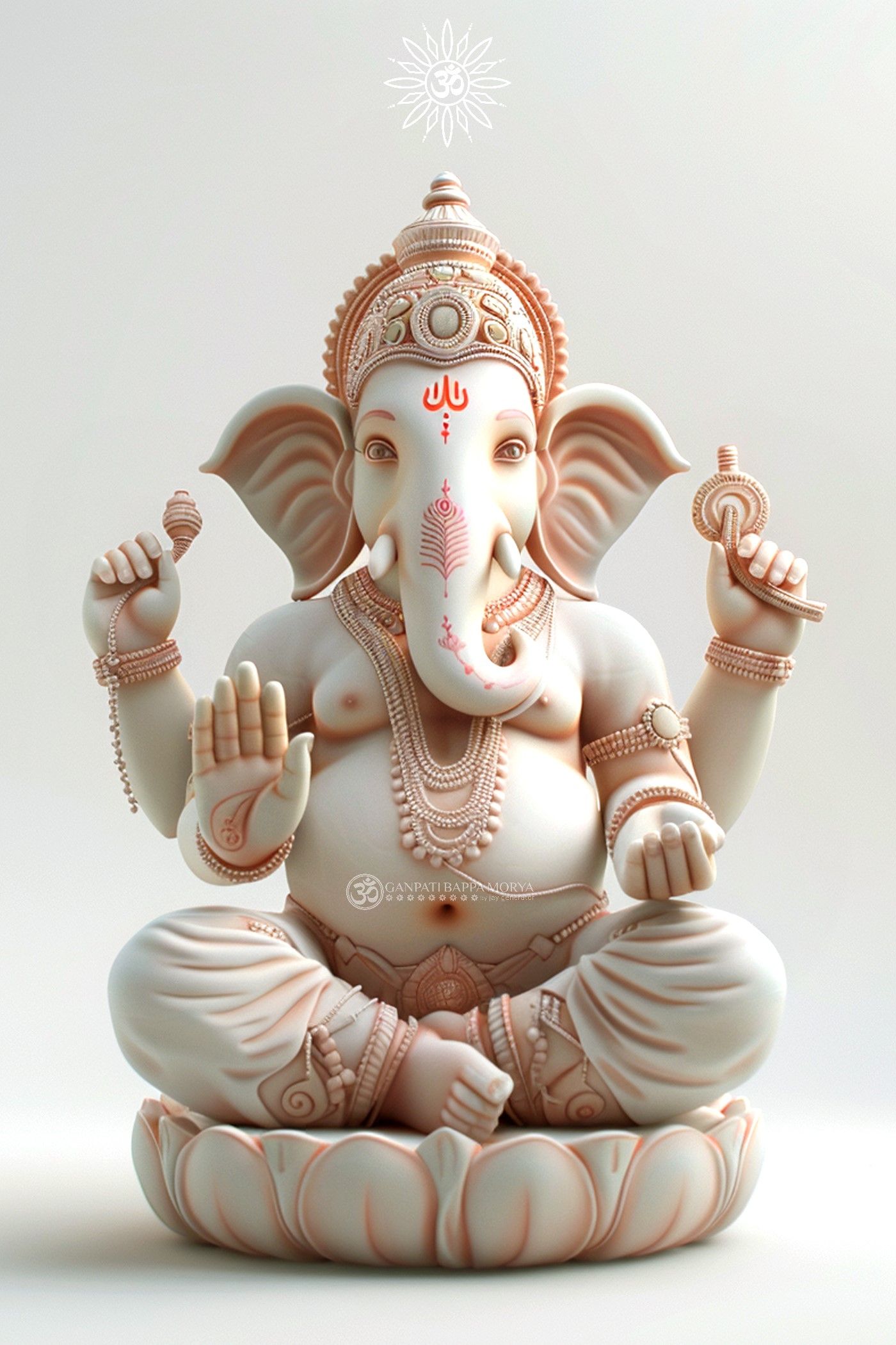 Lord Ganesha sitting in blessing pose