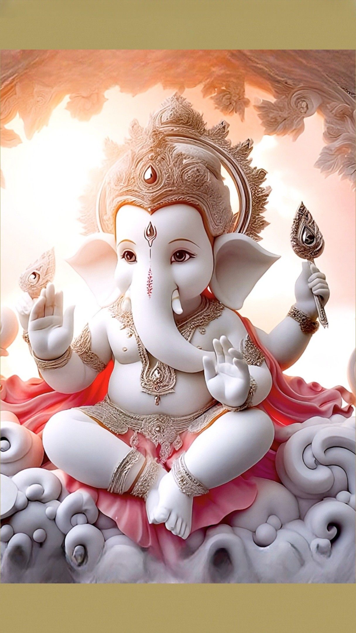 Lord Ganesha with lotus and blessings