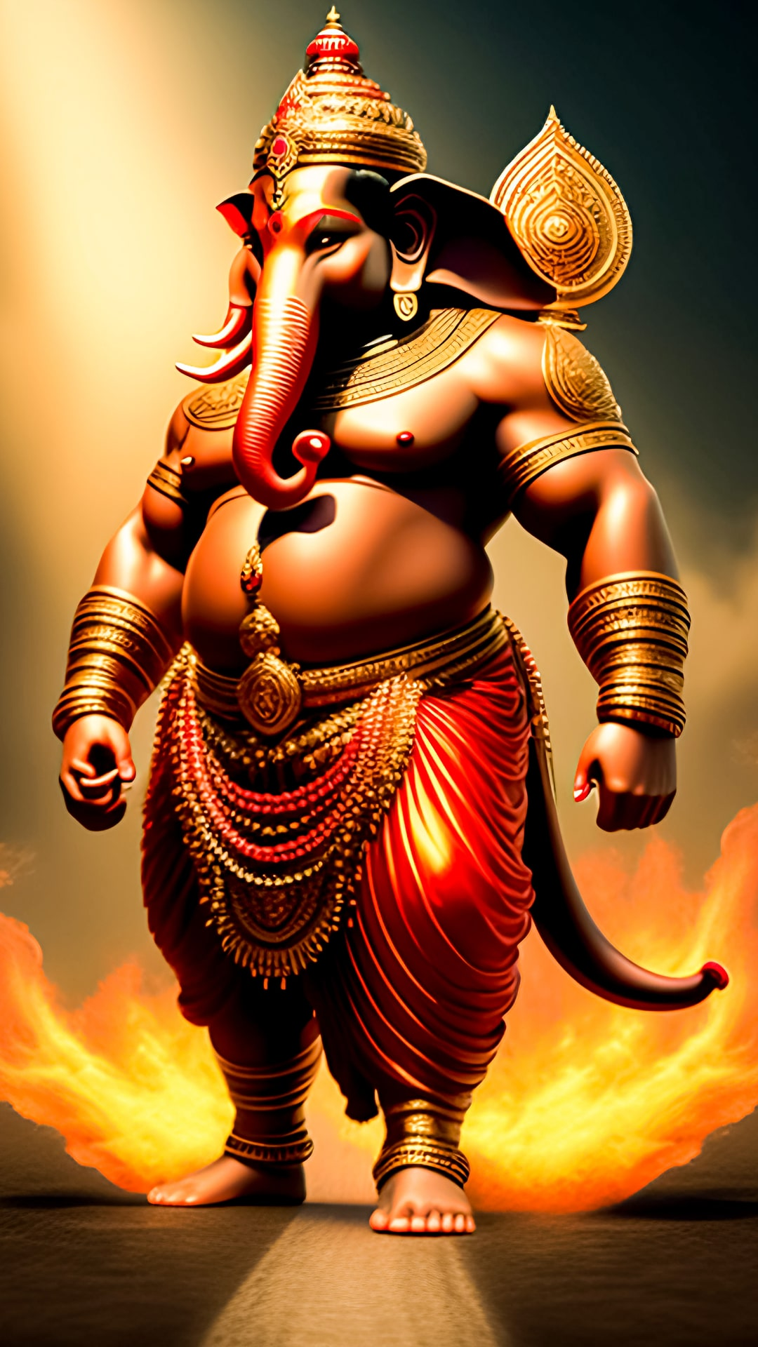 Lord Ganesha majestic golden divine image