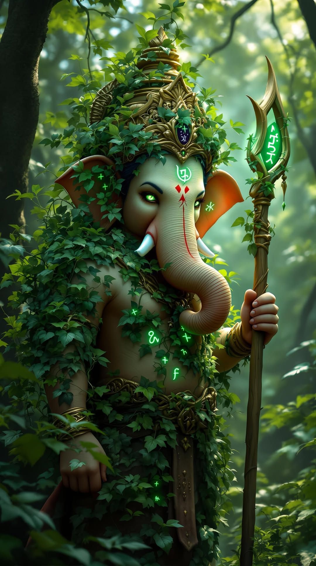 Ganesha amidst lush green forest