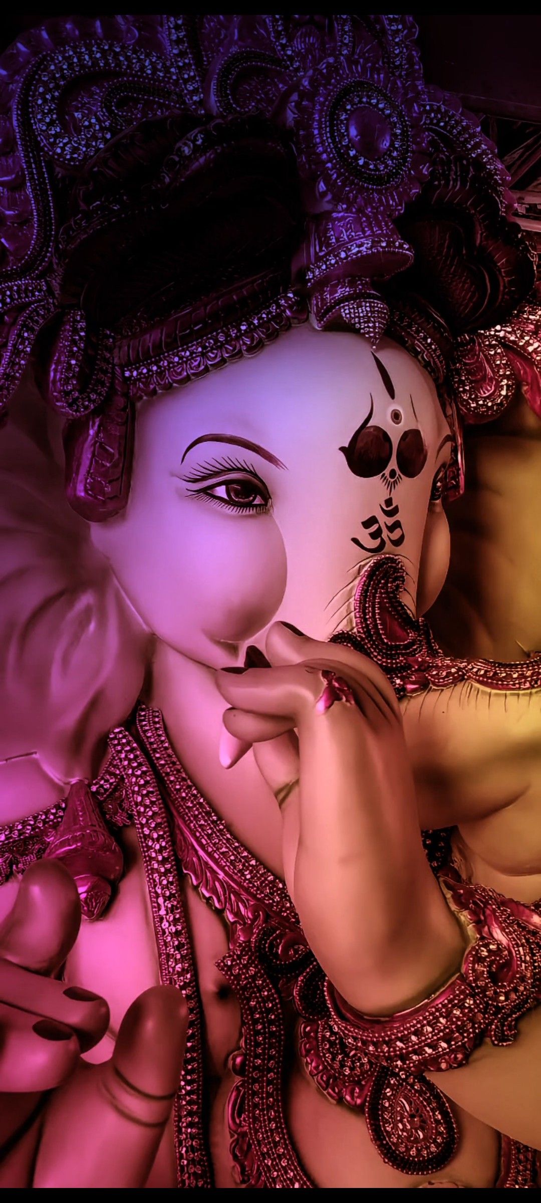Close-up of Lord Ganesha\'s peaceful face