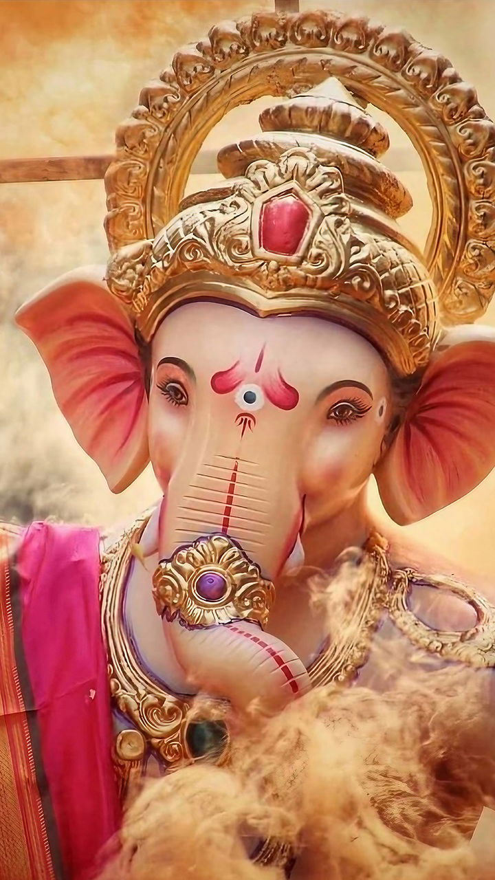 Close-up of majestic Lord Ganesha idol