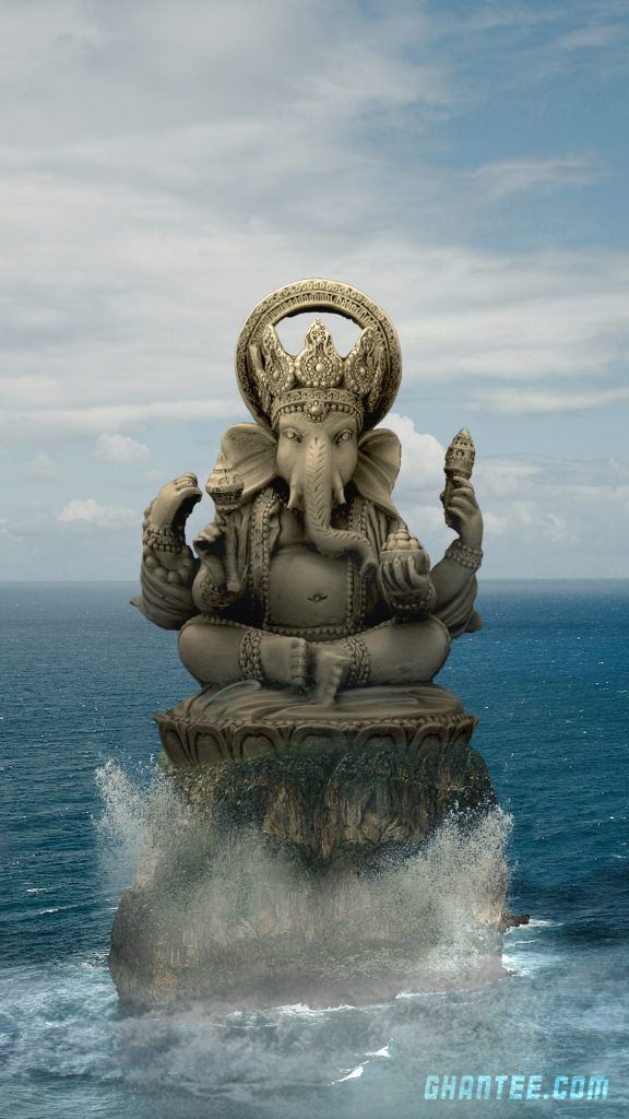 Ganesha statue rises from the ocean