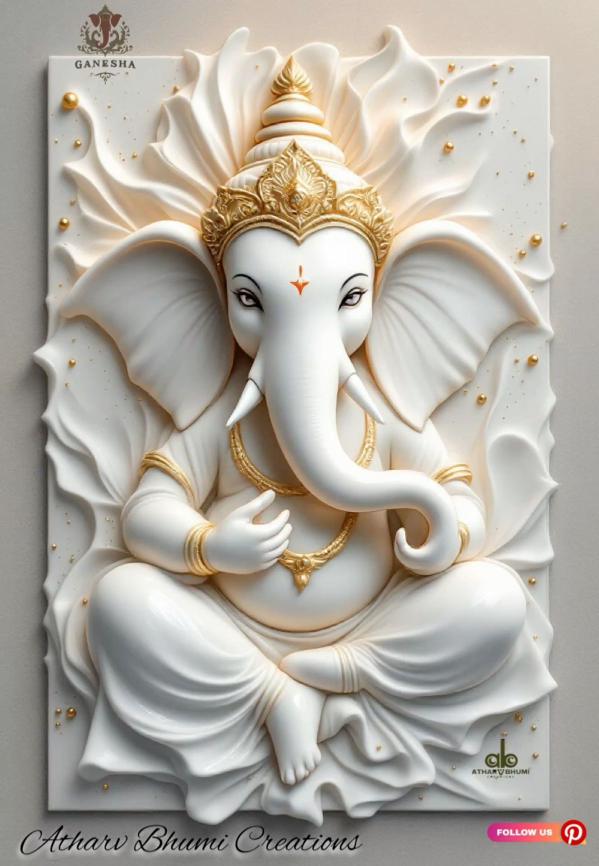 Pearl and gold Ganesha statue