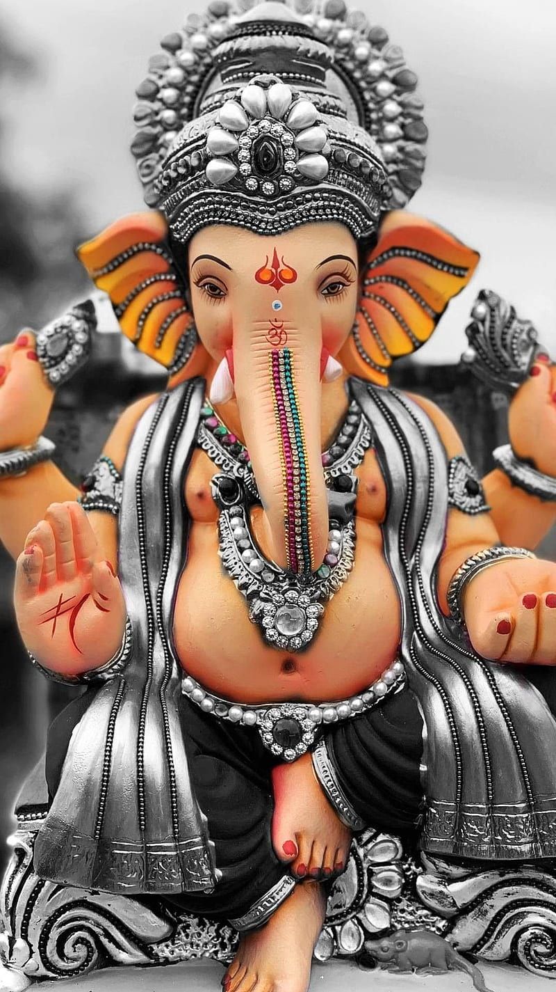Colorful Ganesha idol with vibrant details