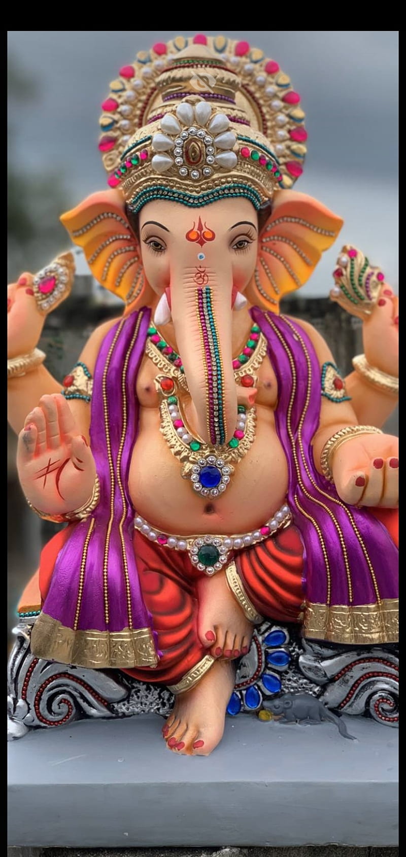 Close-up of beautifully adorned Ganesha statue