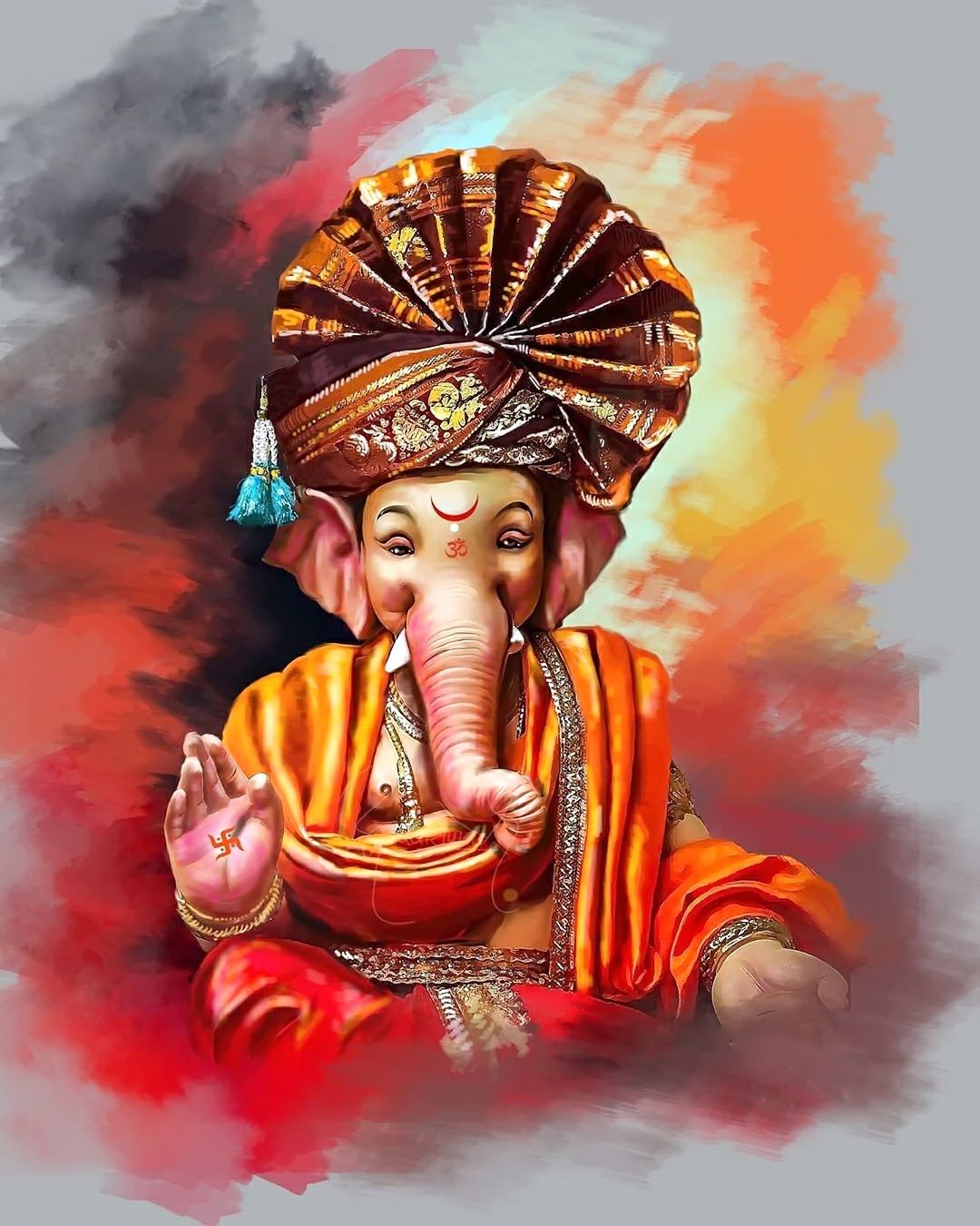 Lord Ganesha in ornate royal attire