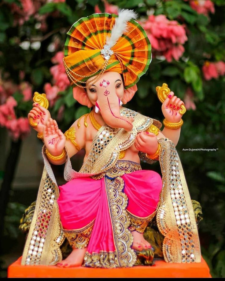 Lord Ganesha with colorful turban