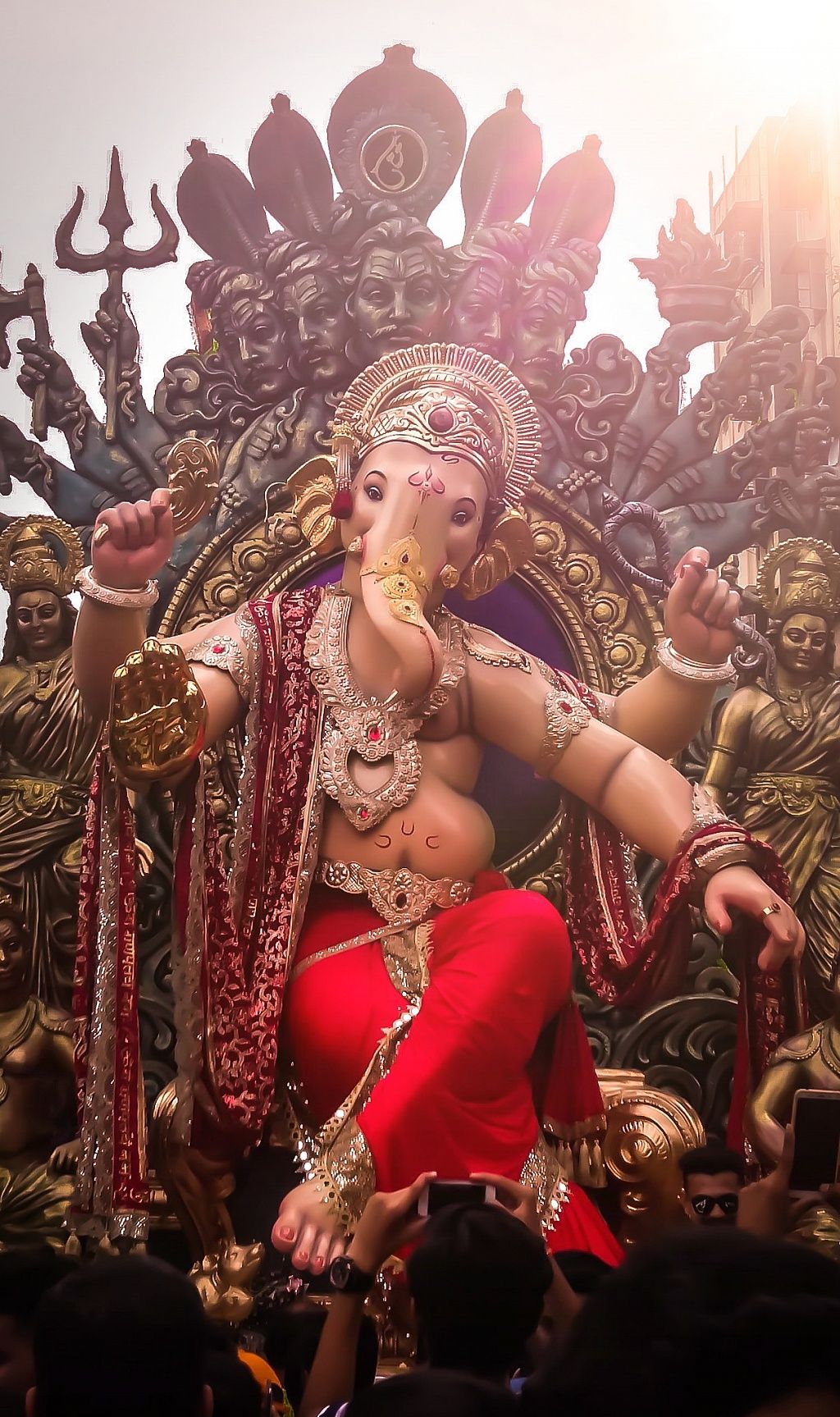 Lord Ganesha on ornate throne