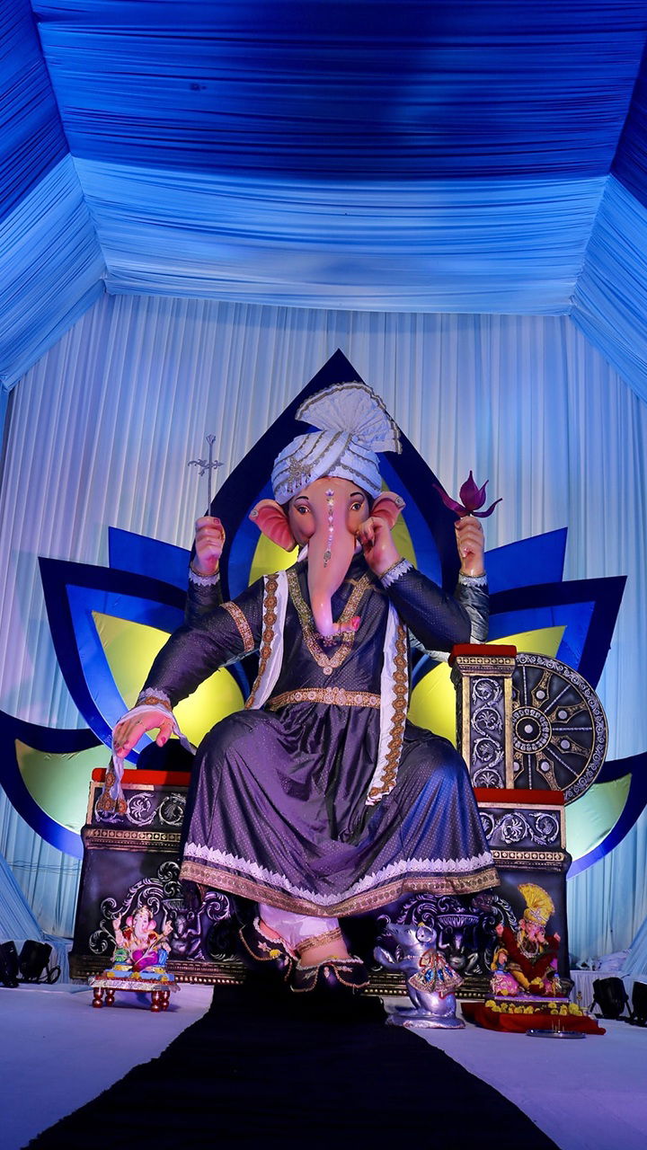Lord Ganesha on a decorated throne