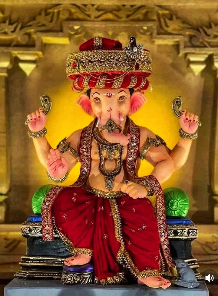 Lord Ganesha with jewel adornments