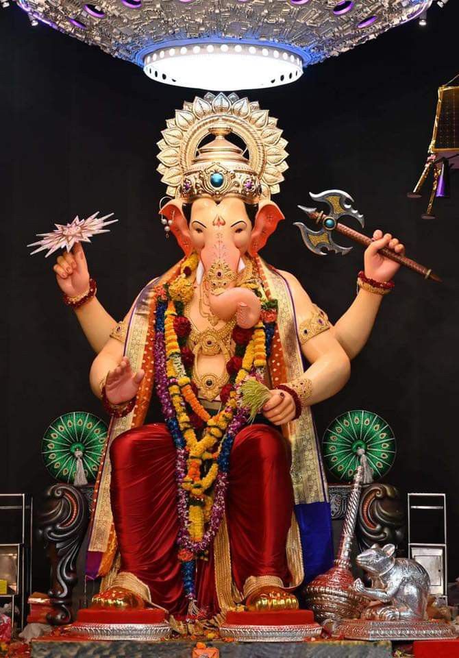 Lord Ganesha with axe and modak
