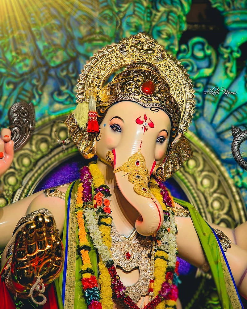Lord Ganesha in golden attire