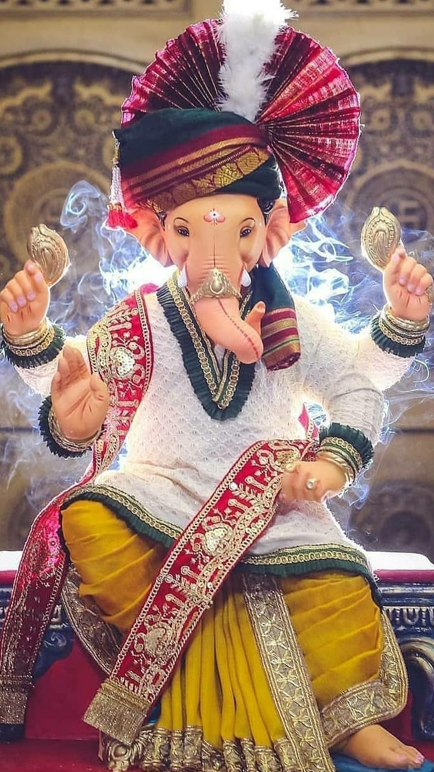 Lord Ganesha in regal attire.