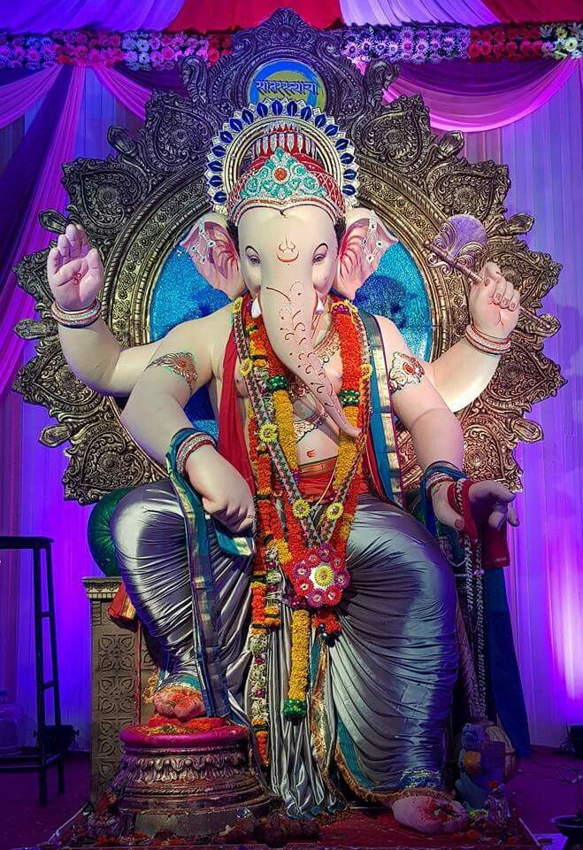 Ganesha seated on a lotus throne
