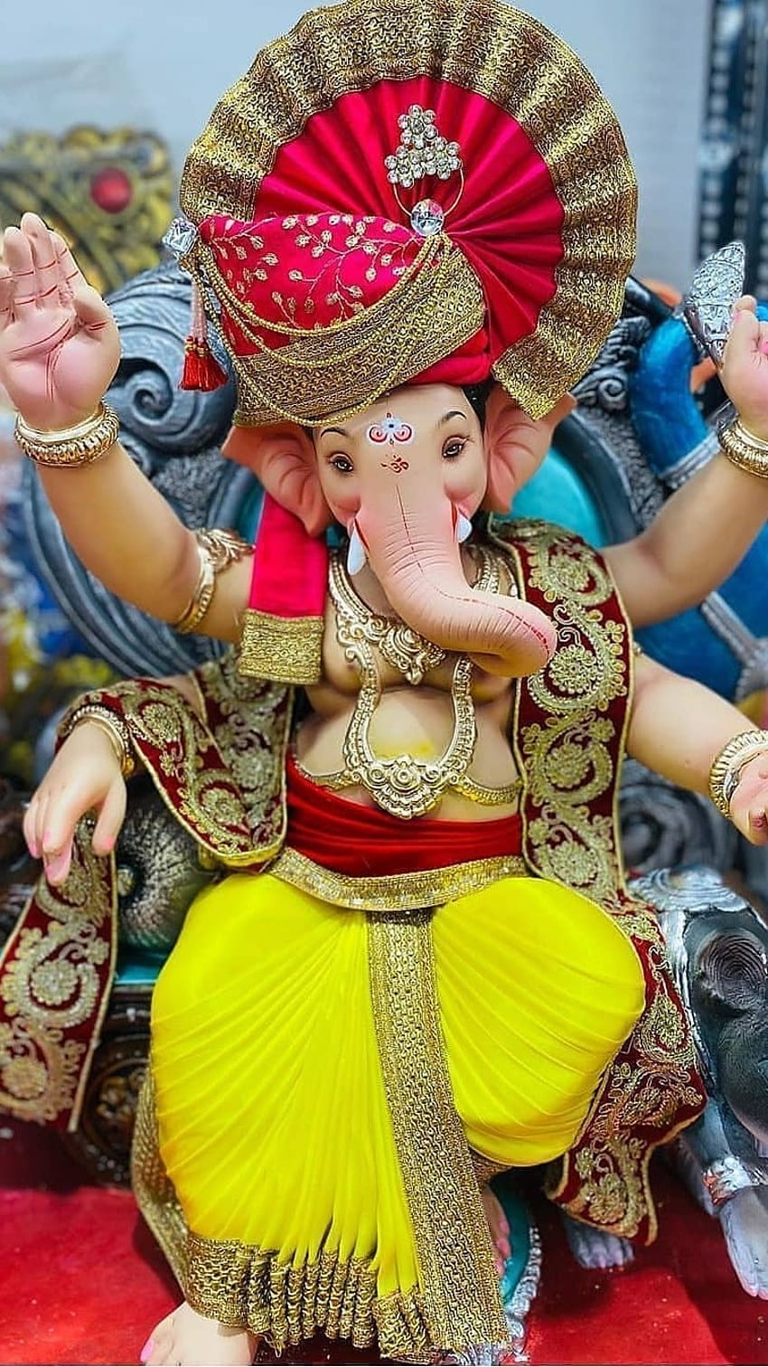 Ganesha adorned in royal attire