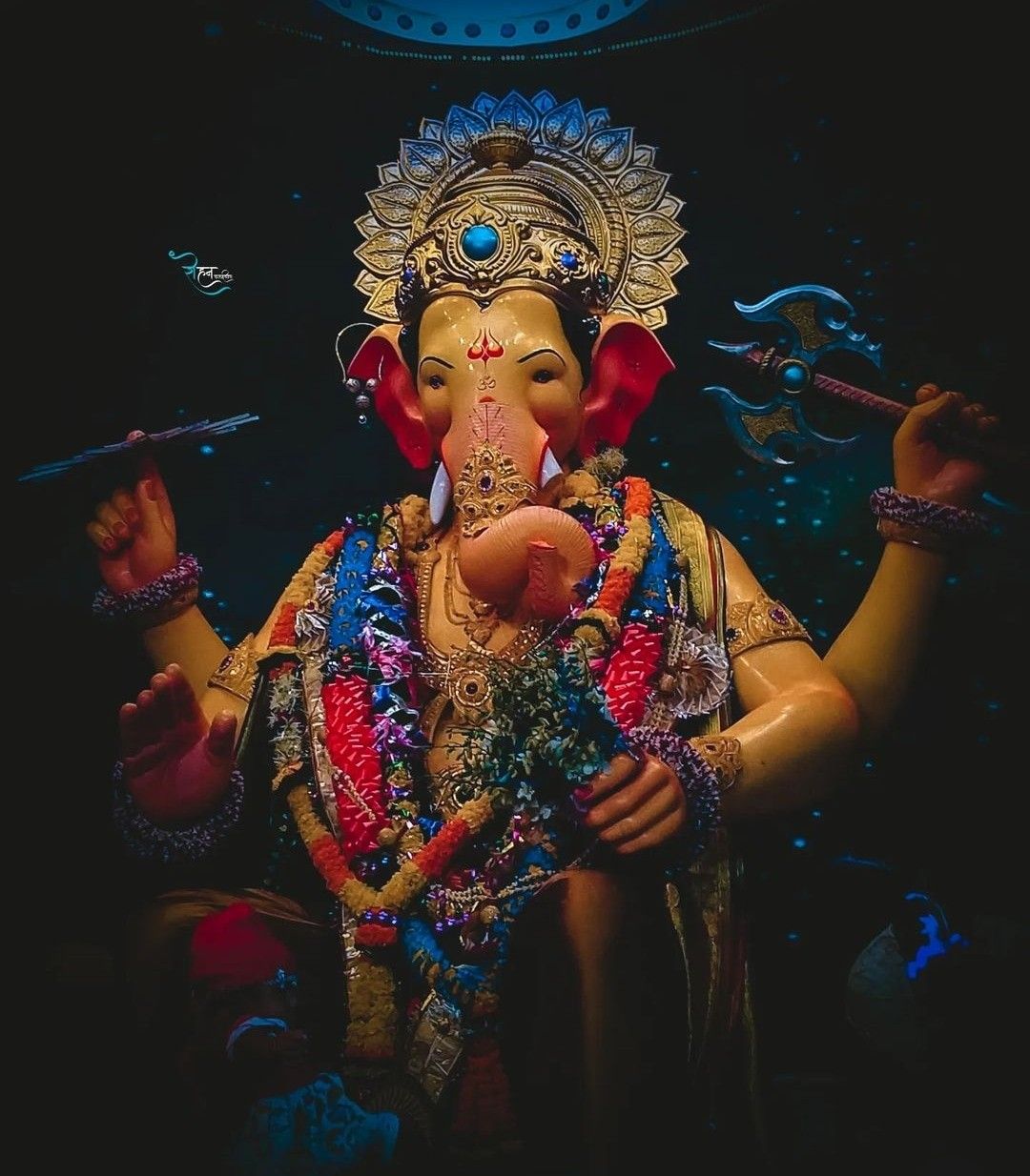 Lord Ganesha adorned in royal jewels