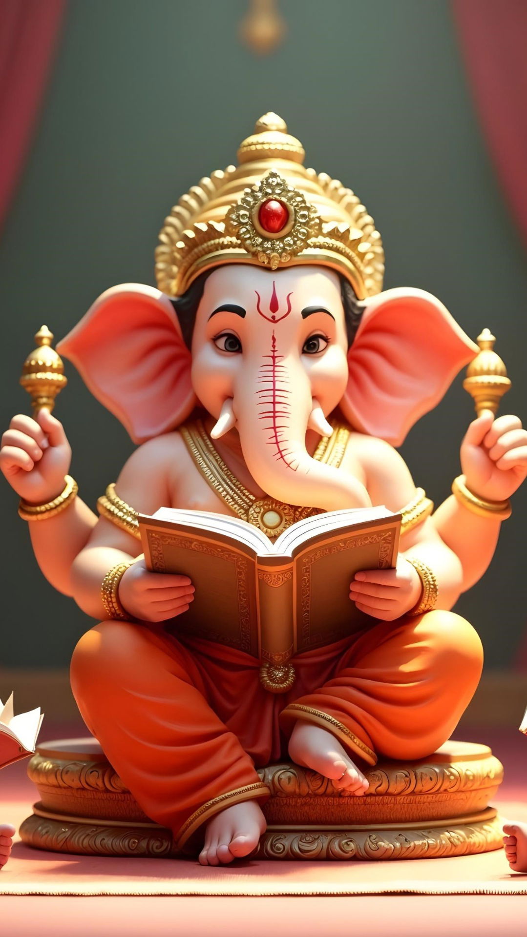 Lord Ganesha writing sacred scriptures