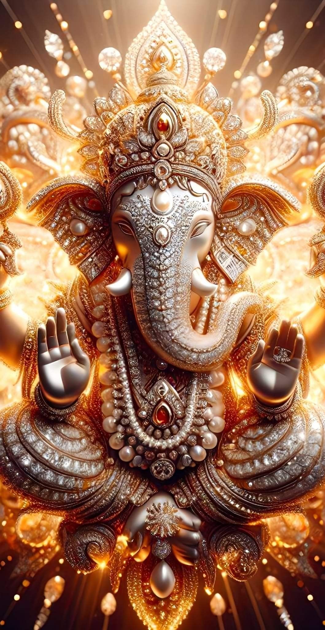 Golden Ganesha with blessings hands